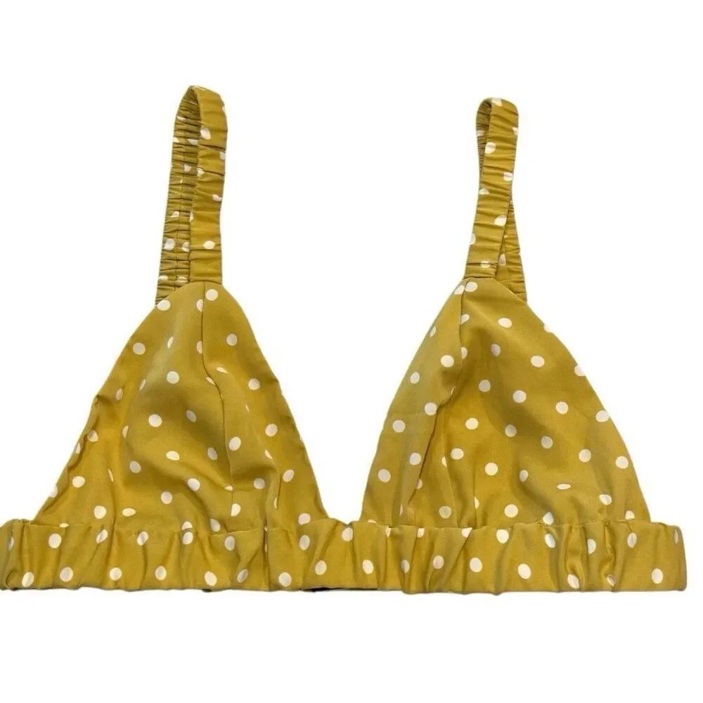 Pretty Little Thing Polka Dot Non-Padded Wireless Pullover Bikini Top Size 12